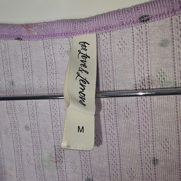 For Love And Lemons Pointelle Long Sleeve Sleep Set Size Medium - Picture 13 of 13